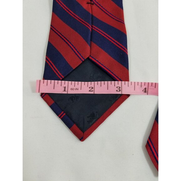 Brooks Brothers Red & Navy Blue Striped Silk Tie - Picture 8 of 9